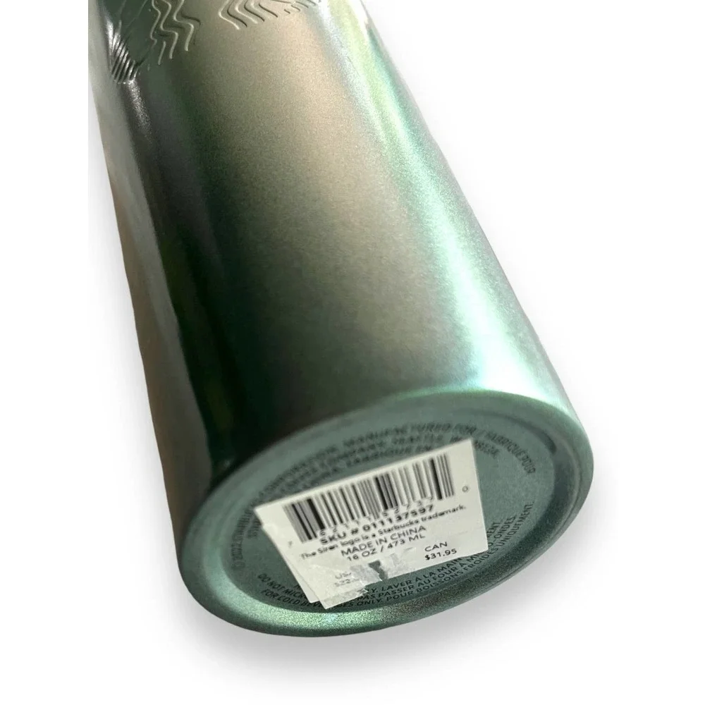 2022 Starbucks Green Ombre Stainless Steel Tumbler 16 oz Cold Cup NEW